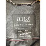 a.n.a Vintage  Women’s XL Black Genuine Lambskin Leather Motorcycle Biker Jacket Photo 11
