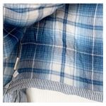 Cloth & Stone Womens Blue Stripe Double Layer Gauzy Cotton Split Back Top Size M Photo 1