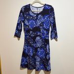 Title Nine  Dream Purple Dress Half Sleeve Floral Paisley Size Small Active Photo 1