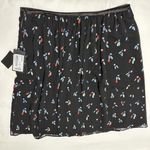 Emporio Armani NWT  Black Abstract Petal Print Crepon Skirt Sz 44 Photo 6
