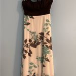 vintage y2k green cream and brown flowy halter top dress size M Size M Photo 1