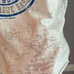 Los Angeles Dodgers LA 1958 Major League Baseball raglan sleeve burnout top White Size undefined Photo 6