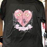 Romwe Black, Spider Print T-shirt Photo 2