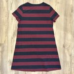 Duffield Lane Navy Burgundy Stripe Short Sleeve Pullover Shirt Midi Dress Size L Blue Size L Photo 5