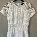 Pretty Little Thing NWT  Dusty Blue Frill Hem Lace Bodycon Size 4 Photo 2