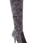 Saint Laurent NWOT Ella Velvet Almond Toe Stilettos Knee-High Boots Gray 37.5 /7 Photo 0