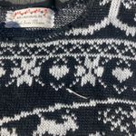 Handmade Black and white fair isle winter scenery Christmas sweater, hand knit pullover Photo 8