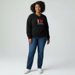 I Love Santa Fleece Pullover Sweatshirt Black Holiday Christmas Cozy Large Photo 1