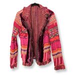 Coldwater Creek Fringe Boucle Multicolor Wool Blend Mixed Media Jacket Photo 1