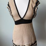 Crochet Knit Swim Beach Cover Up Size Large Tan Photo 2
