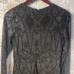 Betsy and Adam Betsy‎ & Adam Black Metallic Evening Gown 6P Geometric Pattern Dress NYE Photo 15