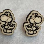 Nintendo Yoshi Super Mario Wooden Stud Earrings Photo 1