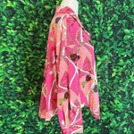 Mixed Print Button Up Tie Front Shirt plus size 2XL blouse Pink Photo 5