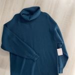 Free People nwt softly structured oversized tunic turtleneck sweater deep jade Photo 3