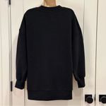 Varley Mae Boyfriend Sweatshirt Crewneck Side Zip Oversized Ribbed Black Small Photo 5