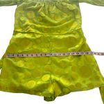 Lovers + Friends NWT‎  Citron Green Regina Polka Dot Romper Satin Off Shoulder Sm Photo 11