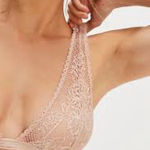 Free People Care FP Reya Lace Bralette in Cream. Size Large Photo 0