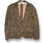 Y2K KIKIT JEANS Leopard Corduroy Blazer 1X 2000s Single Button Notch Lapel Photo 0
