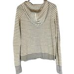 Caslon Gray Striped Hooded Cotton Knit Full Zip Jacket Women Sz L Photo 4