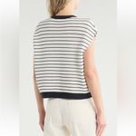 Rag and Bone Striped Sleeveless Button Down Sweater Blue White Size M NEW Photo 2