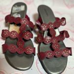 Jasmin Red Boho Comfy Ornate Design Womens Sandals Slide on Flip Flops Size 8.5 Photo 0