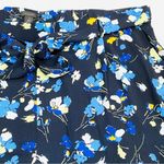 Halogen NWOT  Navy Floral Plus Size Tie Waist Wide Leg Crop Capri Pants Photo 1