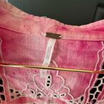 Free People  Boho Bohemian Lace Trim Top - Pink and Orange Photo 2