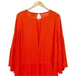 JUST Female Garner Layered Dress Oversized Flowy Midi Orange Red Size Small Photo 7