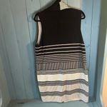 Sioni Black and White Striped Long Sweater Vest | Women’s Size Large Photo 2
