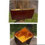 Vintage Etra Brown Leather Frame Clutch with Gold Hardware Photo 2