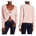 Lovers + Friends Spring Twist Sweater Dusty Rose Plunge Front Womens Small Photo 12