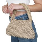 Jordan Vintage 70s Marsh Crochet Raffia Kisslock Satchel Handbag Photo 1