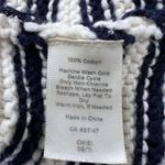 Talbots  Women's Striped Cotton Sweater Large Large Navy Blue White Long‎ Sleeve Photo 4