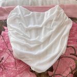 white corset top strapless mesh with boning Photo 6