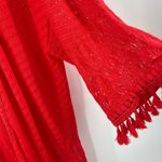 Chico's Open Cardigan Large Red Tassels Sheer Crochet Eyelet Travel Beach Casual Photo 5