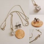 Sterling Silver  925 Necklace & Stud Earrings Set Photo 2