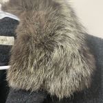 Isaac Mizrahi Vintage  Peacoat Charcoal Gray Wool & Mohair Coat Real Fur Size 12 Photo 5