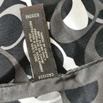 Coach Silk Logo Scarf Monogram Black White Gray Signature Designer Pattern Photo 3