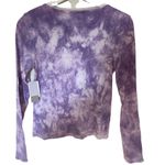 BP Nordstrom NEW purple ivory tie dye long sleeve lace crew neck XS Photo 2