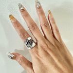 NWOT Honeycomb bee Ring for Women,Silver Coated/Thumb Ring,Boho Ring Jewelry Photo 0