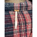 Free People  Top Loose Oversized Long Sleeve Plaid Size Small V Neck Bohemian Photo 2