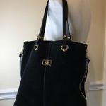 UGG  Black Suede Tote Leather Shoulder Bag Photo 14