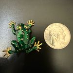 Vintage GIOVANNI Enameled Green Frog Gold Photo 4