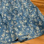 Blair Vintage Bohemian Floral Blue Midi Elastic Waist Skirt Size Medium Photo 1