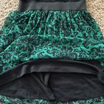 Wet Seal  Dress Mini Y2K Black Strapless Lace and Green Pattern Photo 3
