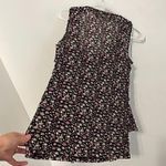 EXPRESS Black Purple Floral Mesh Tiered Ruffle Sleeveless Y2K Tank Blouse Top S Photo 10