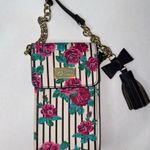 Betsey Johnson Crossbody Purse Wallet Handbag Roses Stripes Snap Y2K Girlie Fem Photo 10