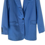 ZARA  M Longline women's Blazer Blue Single Breasted Notch Lapel Oversized‎ Photo 6