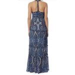 Intermix  Mury 100% Silk Paisley Print Tiered Maxi Dress in Blue Boho Size Small Photo 6