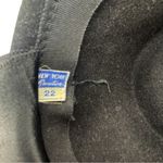 Vintage 1950s Carol Black Velour Breton Hat Wide Satin Band New York Creation Photo 12